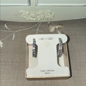 Silver Cubic Zirconia Hoop Earrings